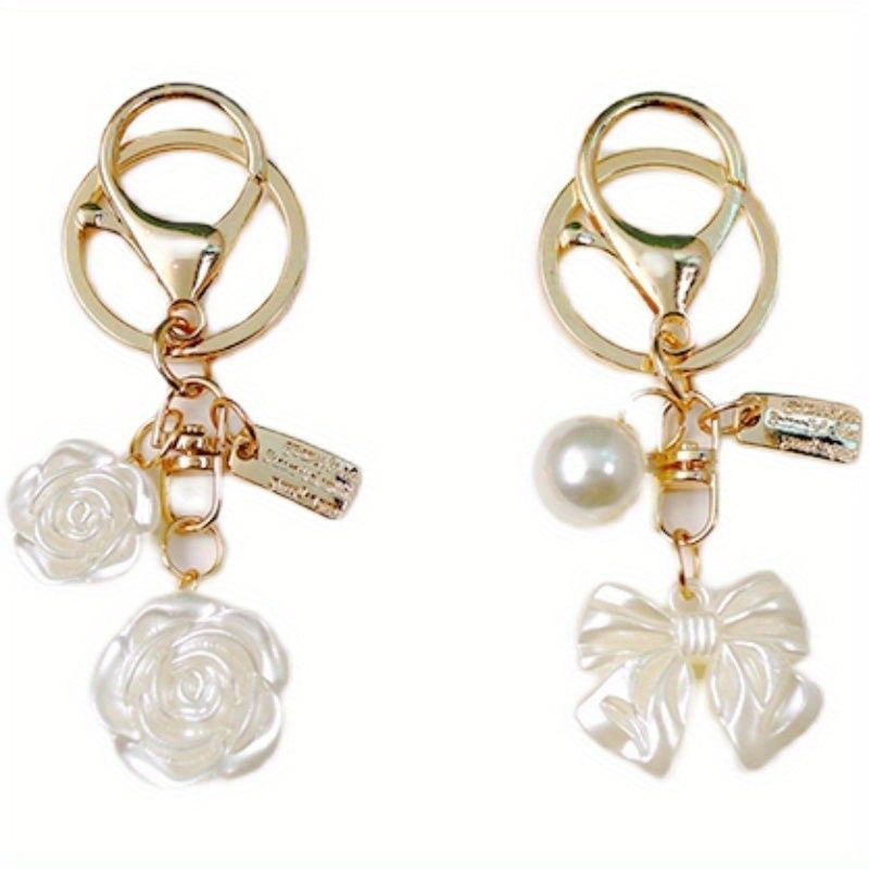 DIY Bowknot Rose Keychain Decoration For Keys Backpacks Wallets