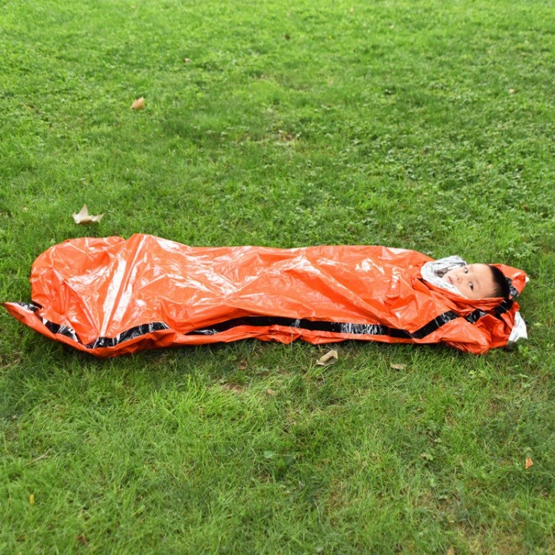 PE Insulated Emergency Sleeping Bag Orange Outdoor