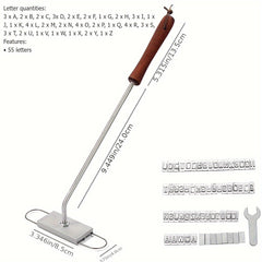 1pc BBQ Branding Iron 55 Letters DIY Barbecue Tool Letter Printed BBQ