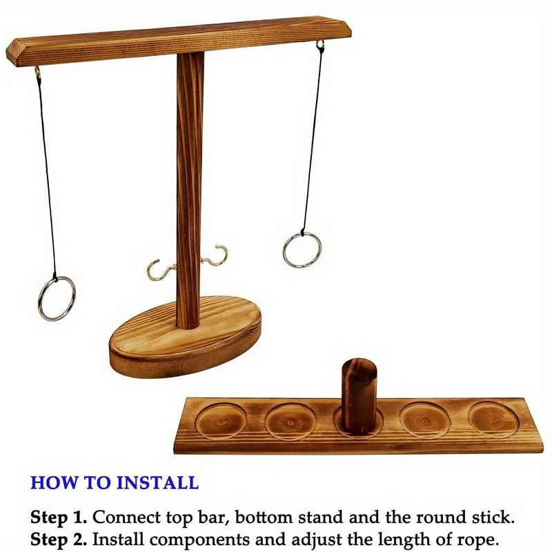 Wooden Hook And Ring Game Indoor Outdoor Battle Game For Men Women Party