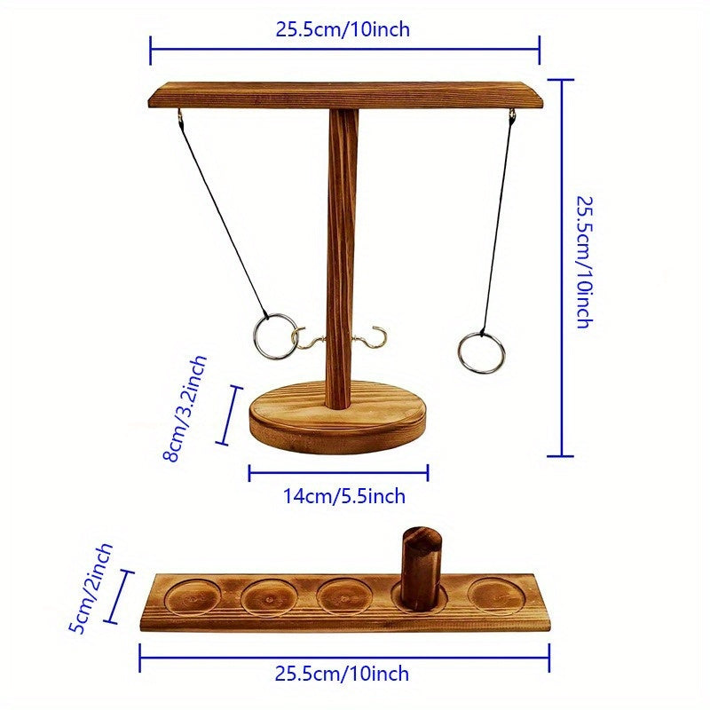 Wooden Hook And Ring Game Indoor Outdoor Battle Game For Men Women Party