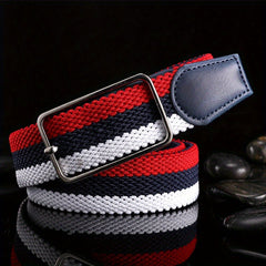 Elastic Polyester Men's Belt w/ Pin Buckle Braided