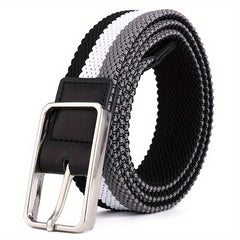 Elastic Polyester Men's Belt w/ Pin Buckle Braided