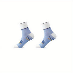 4pairs Men's Striped Quarter Socks Casual Sports Sweat-absorbing Breathable