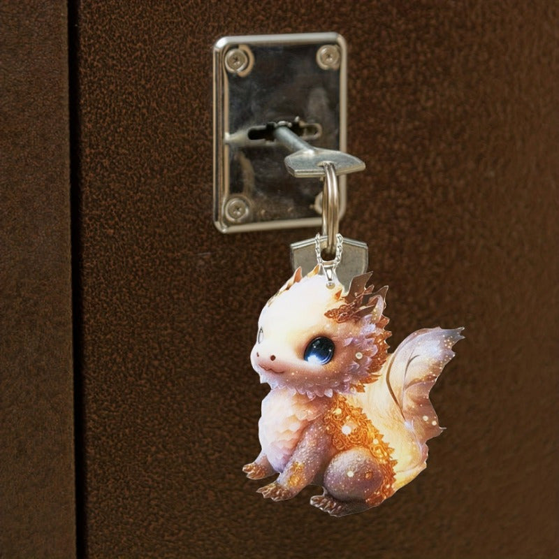 Golden Dragon Keychain Pendant for Car Keys Wallet