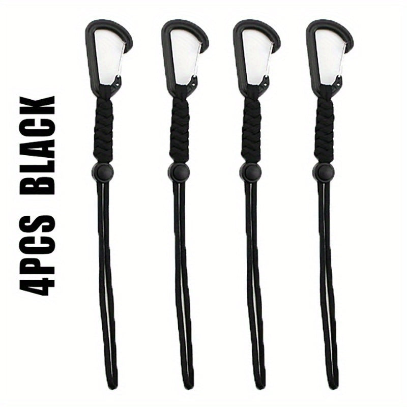 4PCS Stable Elastic Carabiner Hook Nylon Backpack Buckle