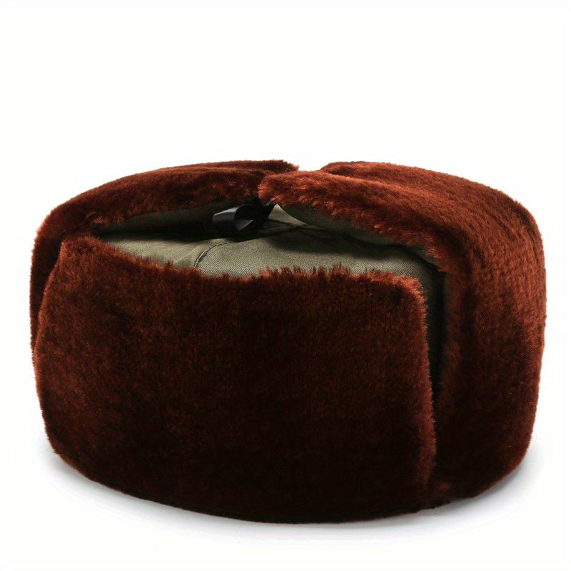 Men's Windproof Winter Trapper Hat with Ear Flaps - Warm Ski Hat