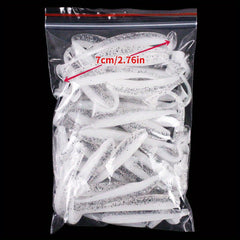 50pcs 7 T tail Fishing Lure Dual T tail Soft Lure Fishing Swimbait