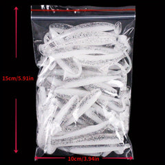50pcs 7 T tail Fishing Lure Dual T tail Soft Lure Fishing Swimbait
