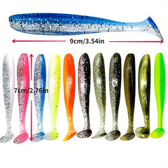 50pcs 7 T tail Fishing Lure Dual T tail Soft Lure Fishing Swimbait