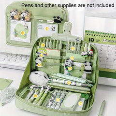 Large Capacity Pencil Case Stationery Storage Bag Box Layered Pencil Bag
