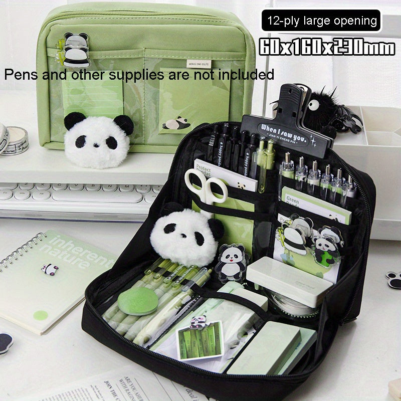 Large Capacity Pencil Case Stationery Storage Bag Box Layered Pencil Bag