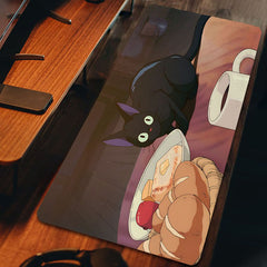 Anime Cat Mouse Pad Large Desk Mat Double Side PU Leather Non Slip Waterproof
