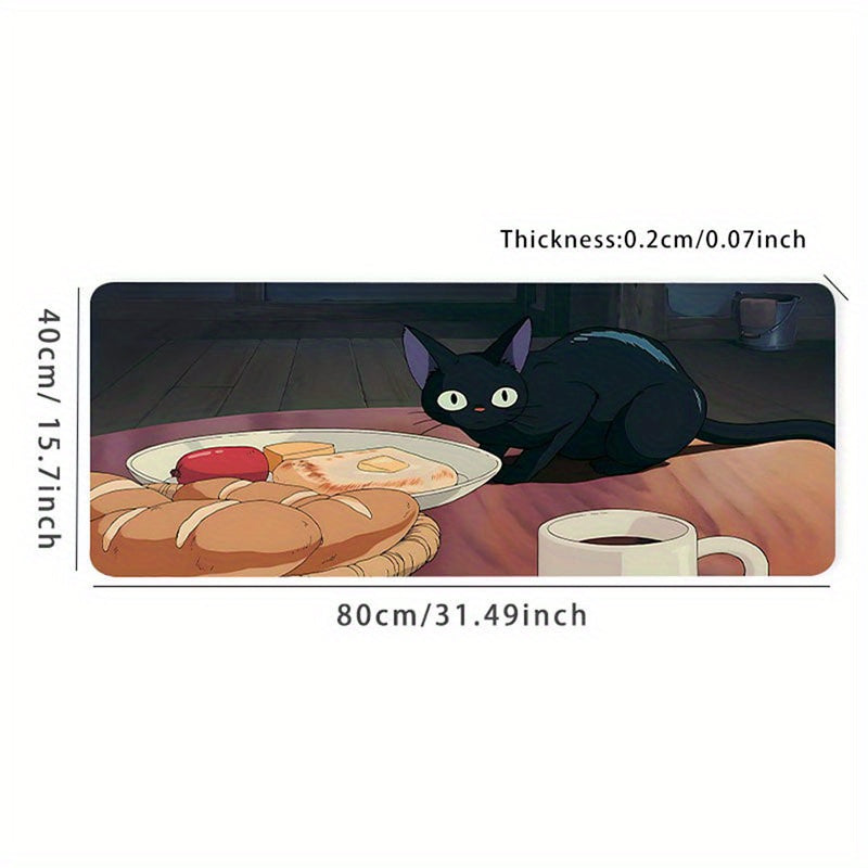 Anime Cat Mouse Pad Large Desk Mat Double Side PU Leather Non Slip Waterproof