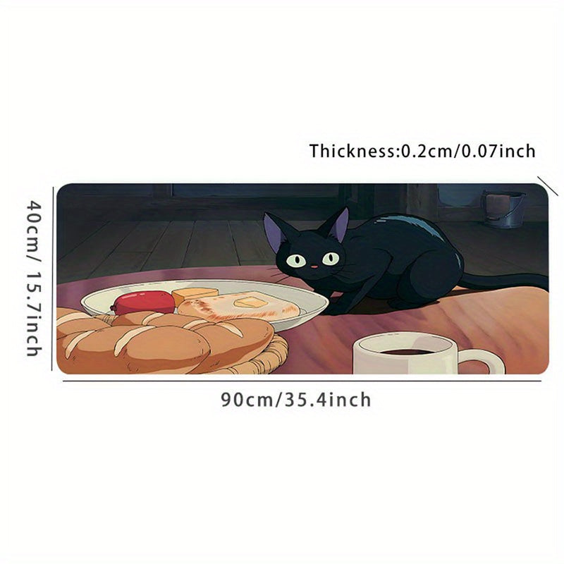 Anime Cat Mouse Pad Large Desk Mat Double Side PU Leather Non Slip Waterproof
