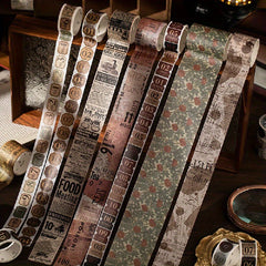 Vintage Washi Tape Set 3 Rolls Box Old Yard Series