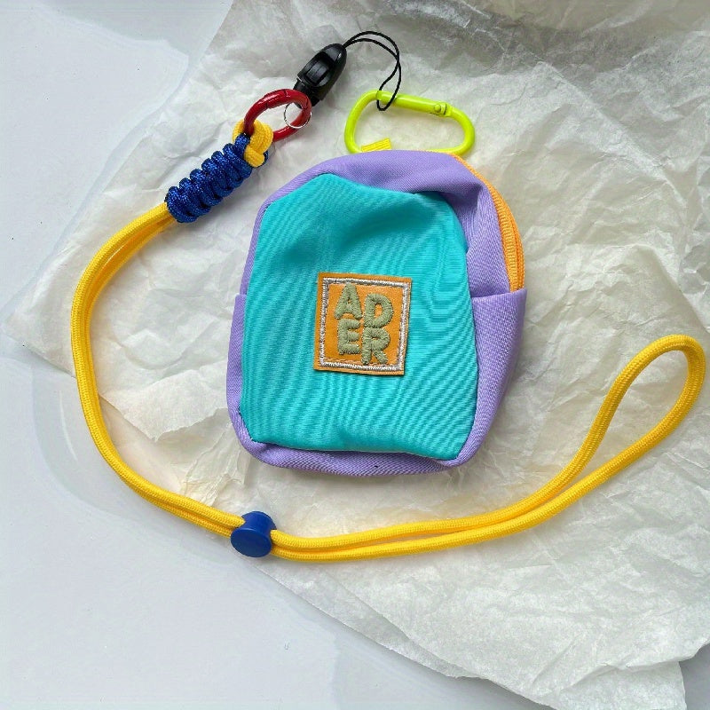 Canvas Coin Purse Keychain Lipstick Storage Bag with Rope