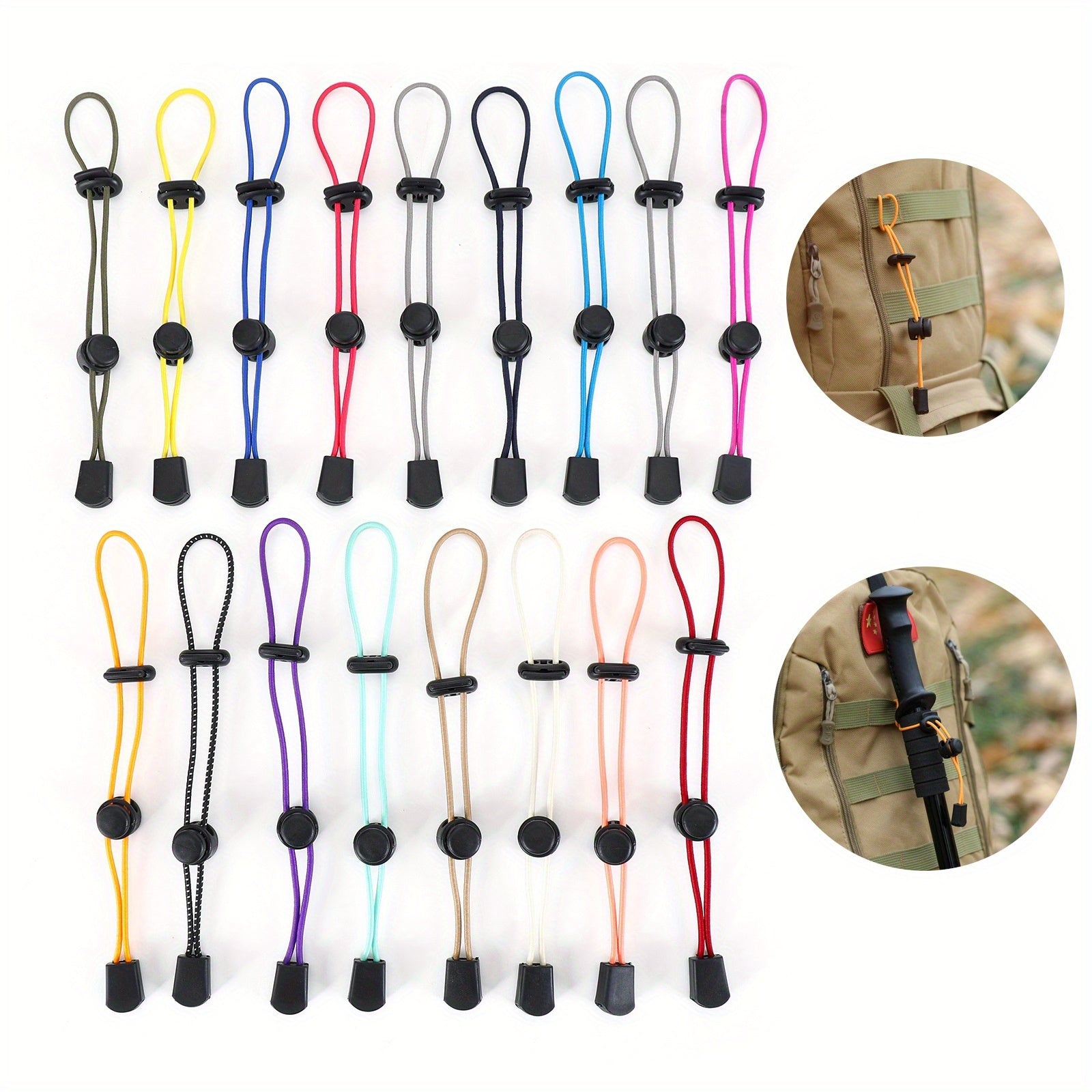 12pcs Outdoor Fixed Buckle Elastic Rope Binding Equipment