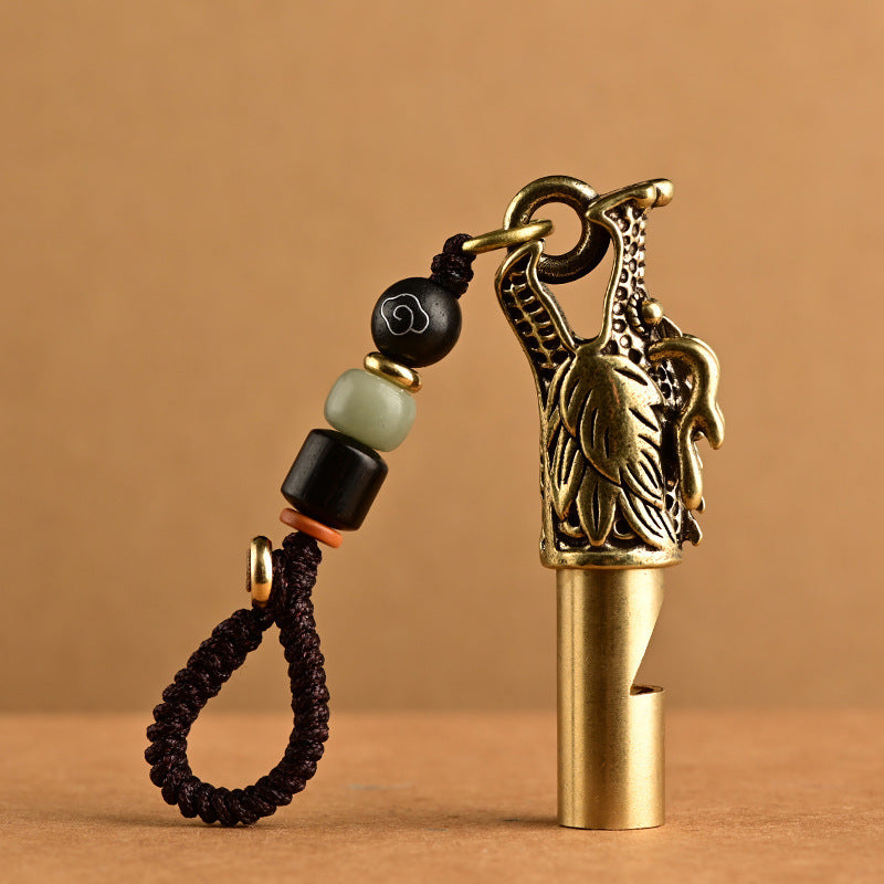 Brass Whistle Faucet Keychain Pendant for Survival
