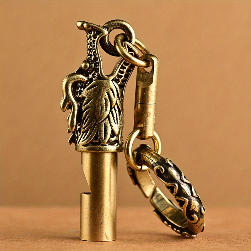 Brass Whistle Faucet Keychain Pendant for Survival