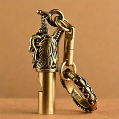 Brass Whistle Faucet Keychain Pendant for Survival