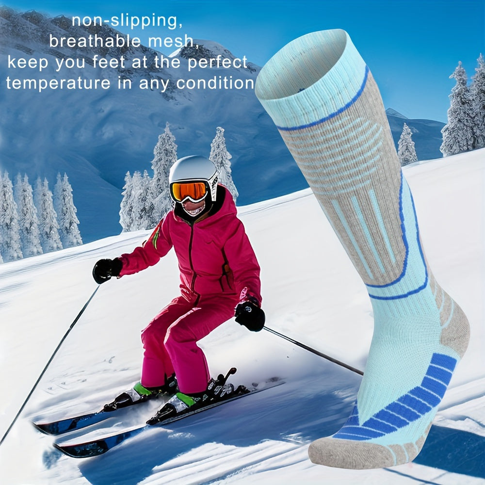 Men's Knee High Sport Socks Non Slip Shock Absorption Athletic Socks