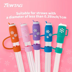 Silicone Straw Tip Covers Reusable Straw Cap Dust Proof for 1pc F