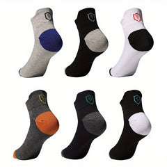 5 Pairs Men's Athletic Quarter Socks Sweat Absorbing