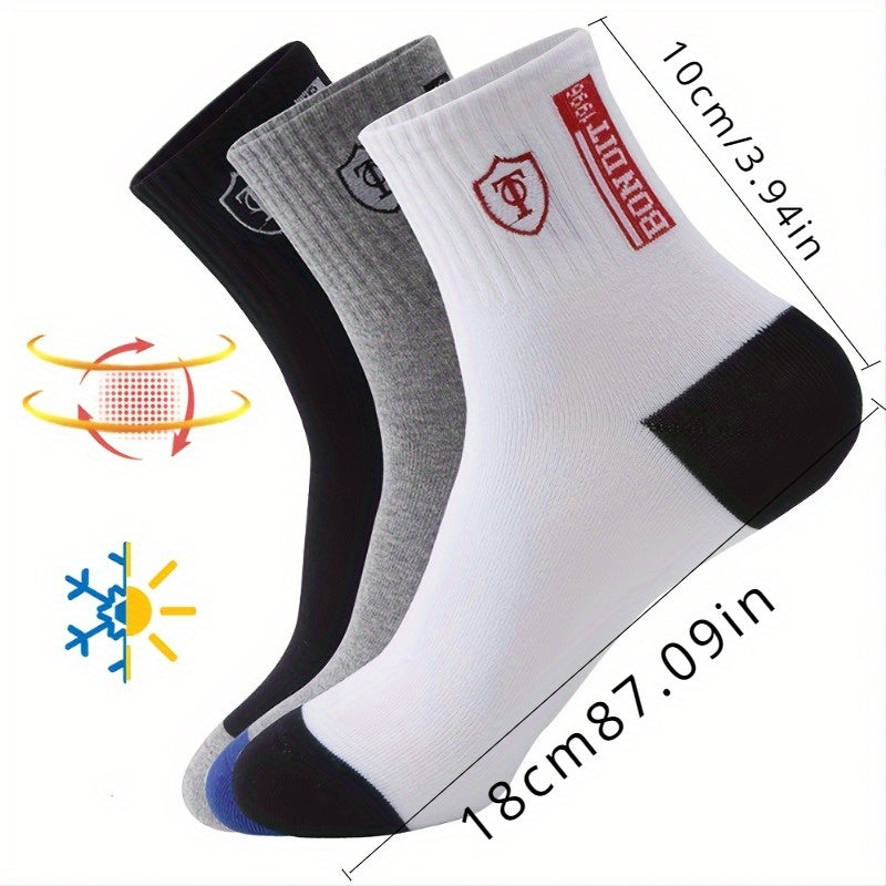 5 Pairs Men's Athletic Quarter Socks Sweat Absorbing
