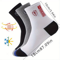 5 Pairs Men's Athletic Quarter Socks Sweat Absorbing
