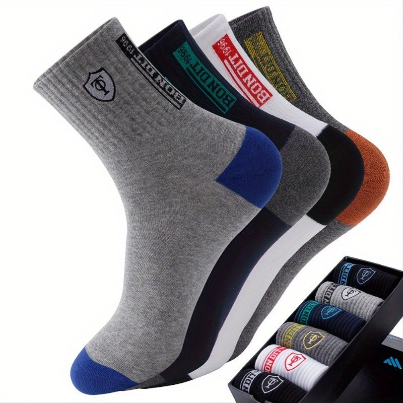 5 Pairs Men's Athletic Quarter Socks Sweat Absorbing