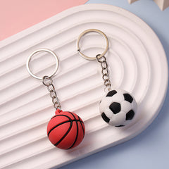 2pcs Mini Football Basketball Keychain Bag Charm Pendant Birthday