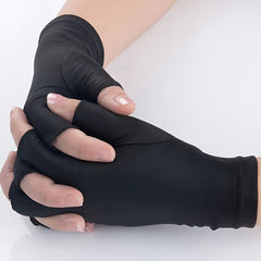 2 pairs Solid Elastic Half Finger Gloves Outdoor Sunscreen UV Protection