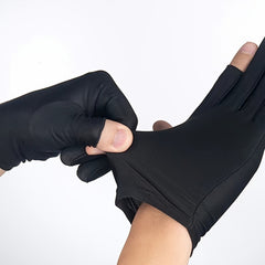 2 pairs Solid Elastic Half Finger Gloves Outdoor Sunscreen UV Protection