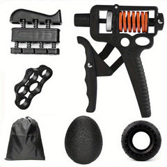 Adjustable Hand Grip Set 5pcs - Finger Trainer, Grip Strengthener, Grip Ring