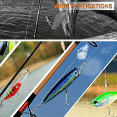 3pcs Quick Connect Fishing Tool High Strength Swivel Ball Bearing Swivel
