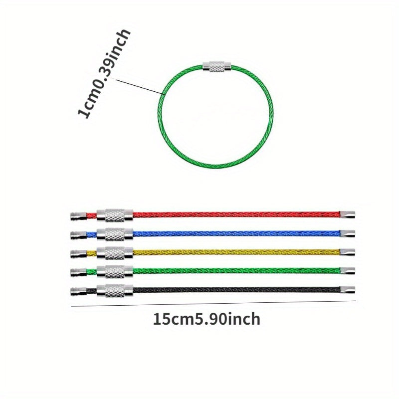 5pcs Stainless Steel Wire Ring Keyring Accessories