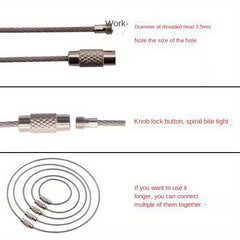 5pcs Stainless Steel Wire Ring Keyring Accessories