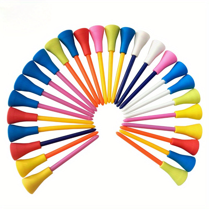 20 Pcs Soft Rubber Sleeve Double Plastic Ball Tee Golf Nail Seat