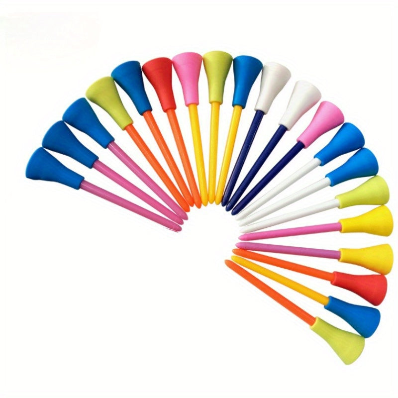 20 Pcs Soft Rubber Sleeve Double Plastic Ball Tee Golf Nail Seat