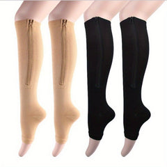 Men's Compression Sport Calf Socks Breathable Zipper Up Socks