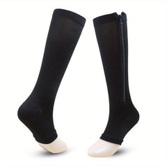 Men's Compression Sport Calf Socks Breathable Zipper Up Socks