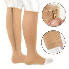 Men's Compression Sport Calf Socks Breathable Zipper Up Socks