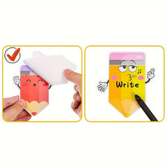 6pcs Pencil Sticky Notes Adhesive Memo Pads For Students School Office Supplies