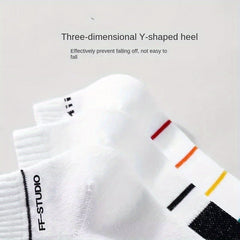 Men's Solid Striped Liner Anklets Socks Cotton Blend