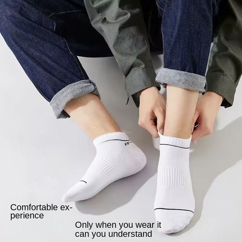 Men's Solid Striped Liner Anklets Socks Cotton Blend