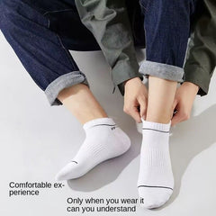 Men's Solid Striped Liner Anklets Socks Cotton Blend