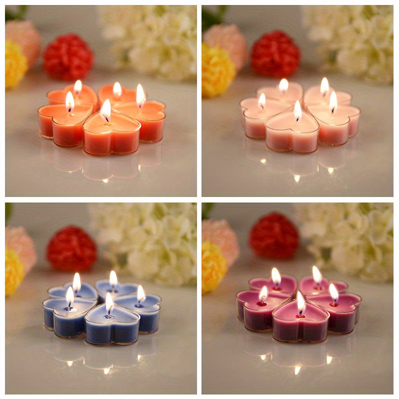 9pcs Heart Shaped Scented Candles Romantic Birthday Christmas Decoration