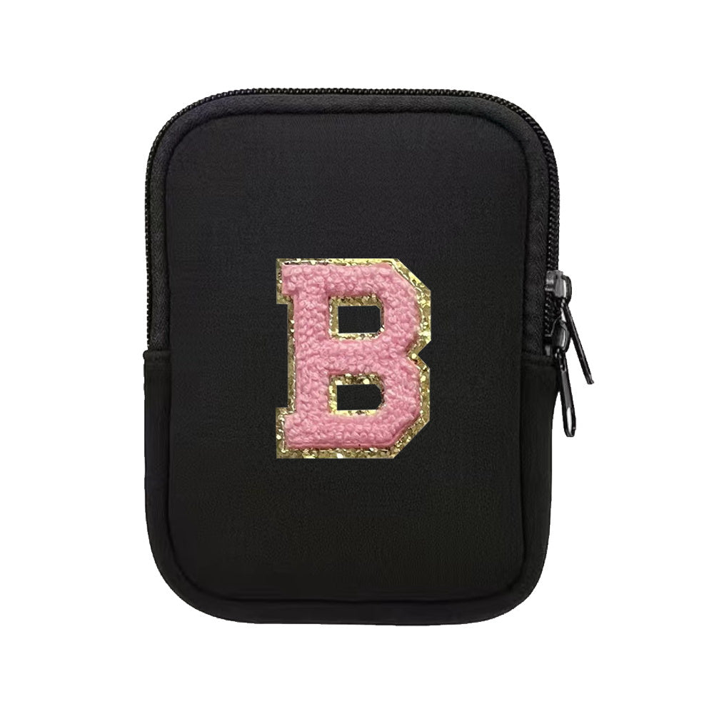 Chenille Initial Letter Phone Pouch Arm Pouch