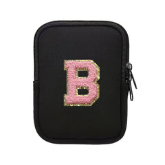 Chenille Initial Letter Phone Pouch Arm Pouch
